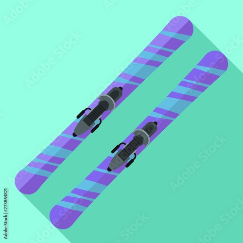 Ski equipment icon. Flat illustration of ski equipment vector icon for web design