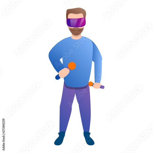 Hipster game goggles icon. Cartoon of hipster game goggles vector icon for web design isolated on white background