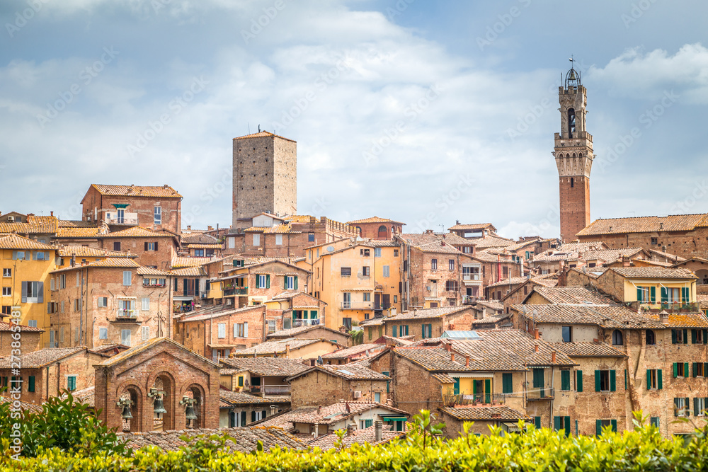 Siena town, view of ancient city in the Tuscany region of Italy, Europe.