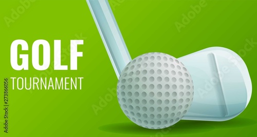 Golf concept banner. Cartoon illustration of golf vector concept banner for web design