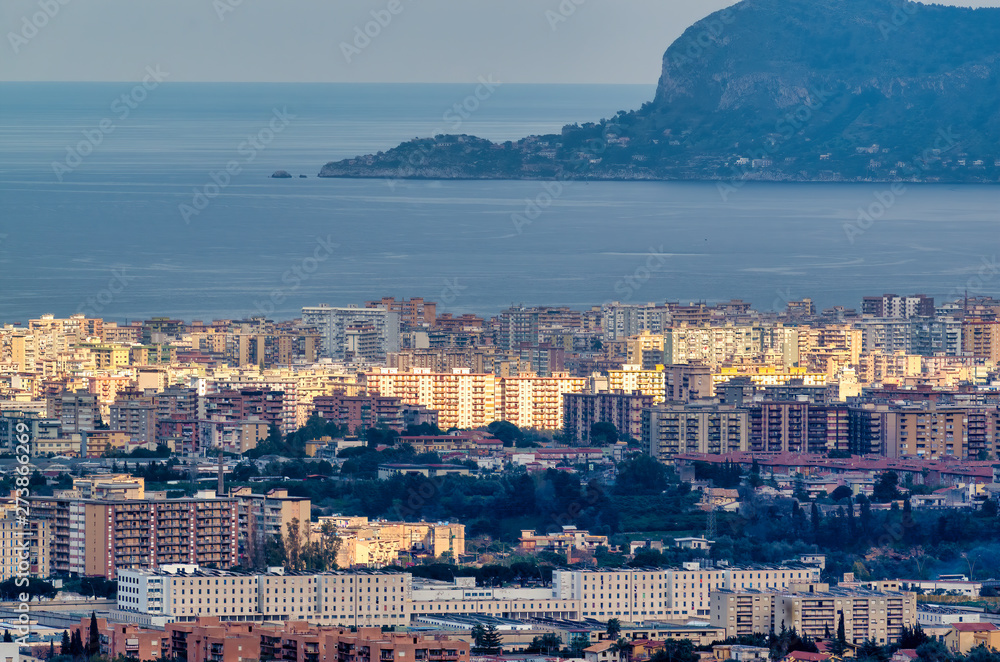 aerial view of palermo a beautiful town in sicily