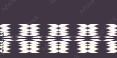 Modern geometric hand drawn woven tie dye style border. Repeating abstract gradient background. Ornamental monochrome geo. Trendy surface design ribbon trim. Seamless vector ornamental edging tape.