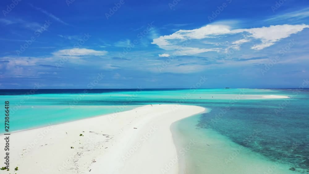 Drone pedestal down shot over sandbank surrounded by crystal clear shallow water, Philippines Drone pedestal down shot over sandbank surrounded by crystal clear shallow water, Philippines