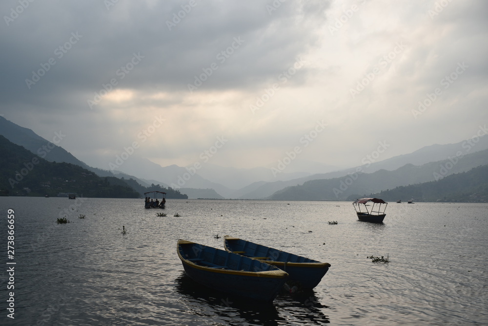 boat at sunset