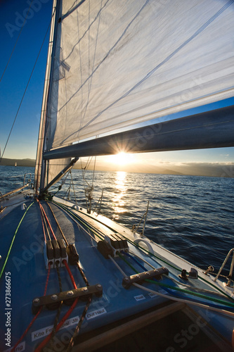 Fototapeta Naklejka Na Ścianę i Meble -  Sunset view from a yacht