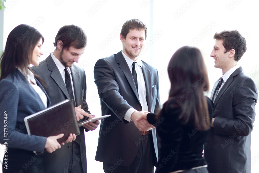 close up.business team and handshake business partners close up.business team and handshake business partners