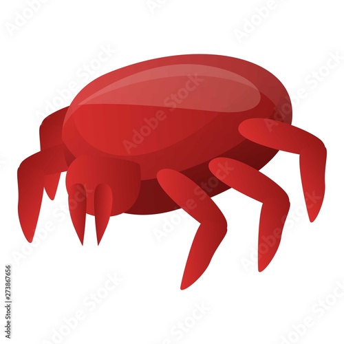 Red mite icon. Cartoon of red mite vector icon for web design isolated on white background