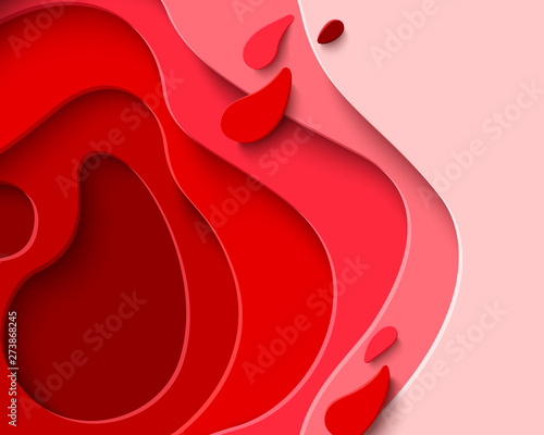 World Blood Donor Day vector paper cut background