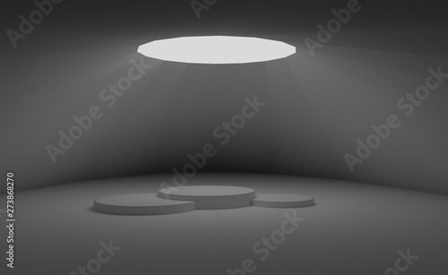 podium in a white room, 3d illustration