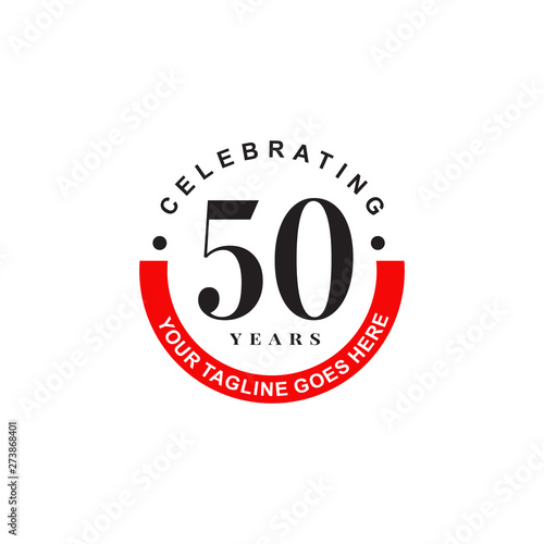 Celebrating 50th years anniversary logo design photo