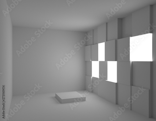 podium in a white room, 3d illustration