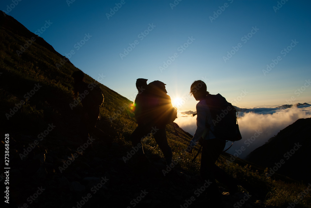 Φωτογραφία The Northern Alps, Asahi and climbers - 北アルプス・朝日と登山者