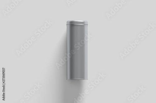 Round Metal Tin Can packaging.Container for tea, coffee, sugar, cereals, candy, spice.3D rendering 