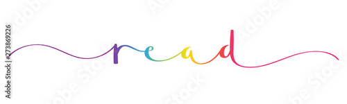 READ rainbow vector brush calligraphy banner
