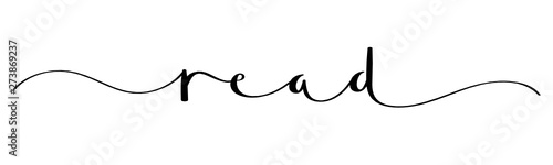 READ black vector brush calligraphy banner