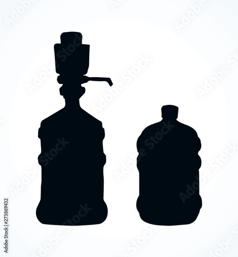 Bottle of water. Vector drawing