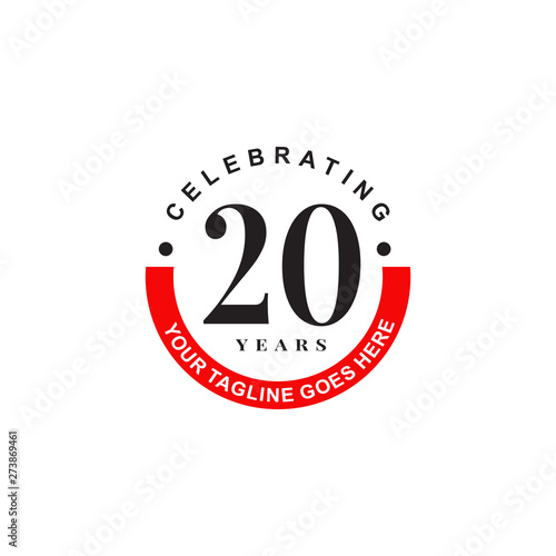 Celebrating 20th years anniversary logo design