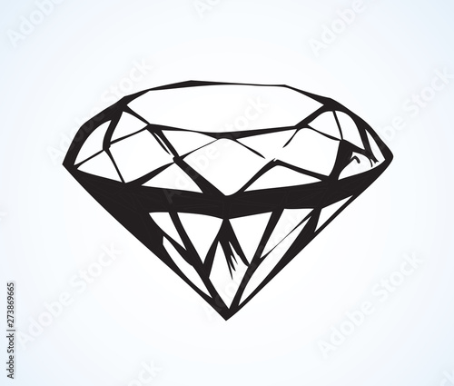 Diamond. Vector sketch
