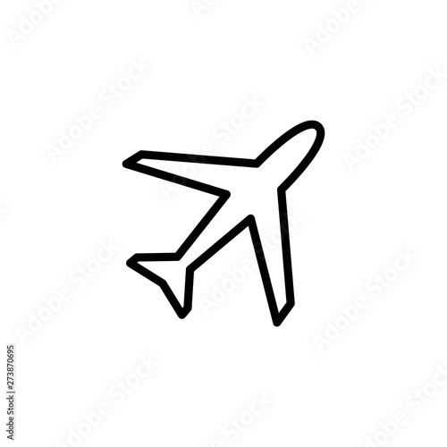 Airplane Line Icon In Flat Style Vector For App, UI, Websites. Black Icon Vector Illustration