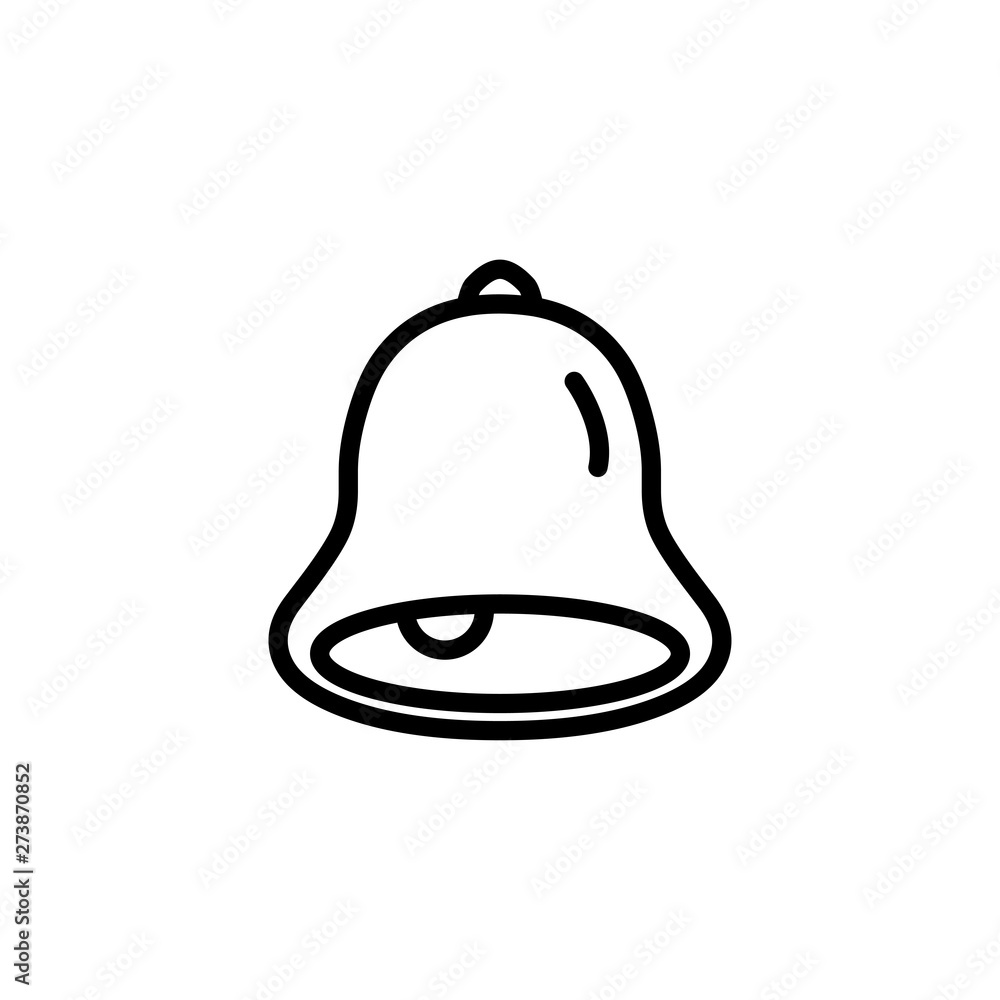 Bell Line Icon In Flat Style Vector For Apps, UI, Websites. Black Icon Vector Illustration Bell Line Icon In Flat Style Vector For Apps, UI, Websites. Black Icon Vector Illustration