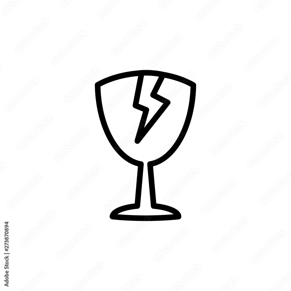 Broken Glass Icon In Flat Style Vector For Apps, UI, Websites. Black Icon Vector Illustration Broken Glass Icon In Flat Style Vector For Apps, UI, Websites. Black Icon Vector Illustration