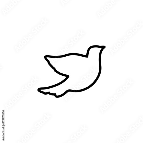 Bird Line Icon In Flat Style Vector For Apps, UI, Websites. Black Icon Vector Illustration