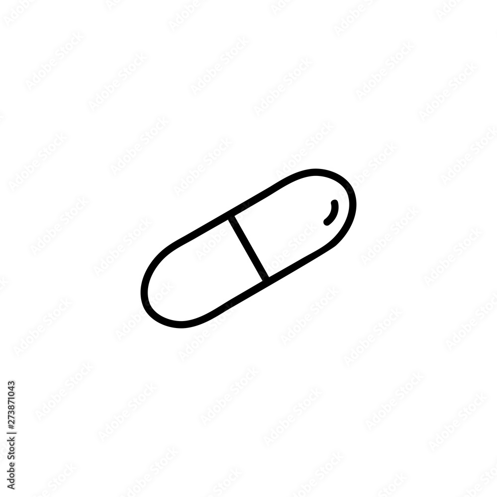 Capsule Line Icon In Flat Style Vector For Apps, UI, Websites. Black Icon Vector Illustration Capsule Line Icon In Flat Style Vector For Apps, UI, Websites. Black Icon Vector Illustration