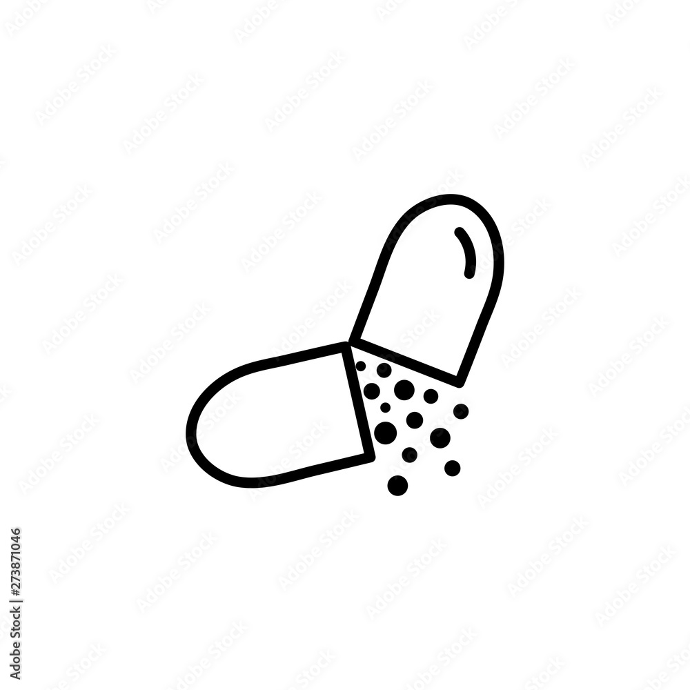 Capsule Line Icon In Flat Style Vector For Apps, UI, Websites. Black Icon Vector Illustration Capsule Line Icon In Flat Style Vector For Apps, UI, Websites. Black Icon Vector Illustration