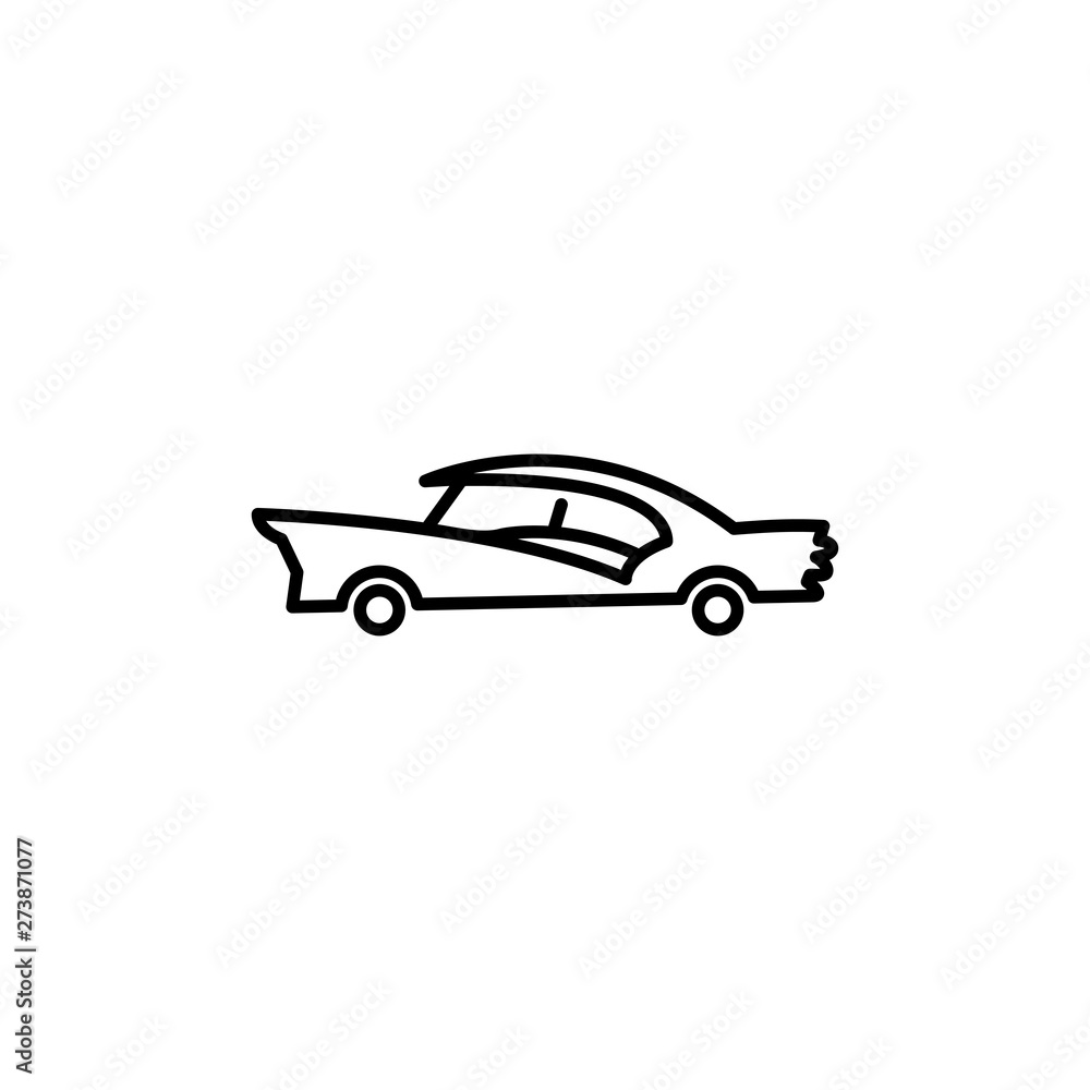 Car Line Icon In Flat Style Vector For Apps, UI, Websites. Black Icon Vector Illustration
