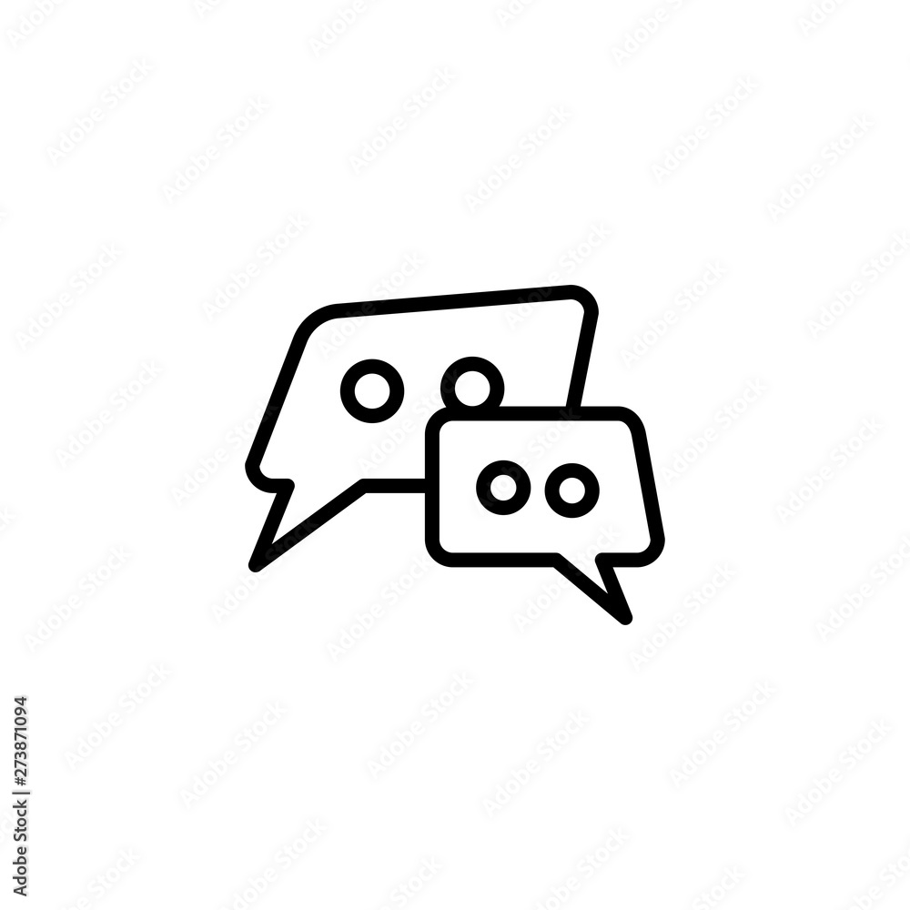 Speech Bubble Line Icon In Flat Style Vector For Apps, UI, Websites. Black Icon Vector Illustration Speech Bubble Line Icon In Flat Style Vector For Apps, UI, Websites. Black Icon Vector Illustration