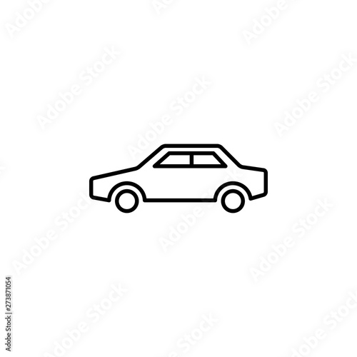 Car Line Icon In Flat Style Vector For Apps, UI, Websites. Black Icon Vector Illustration