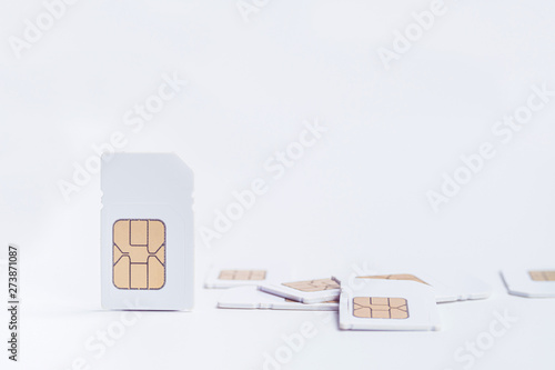 Plakat Mockup sim card on white background.