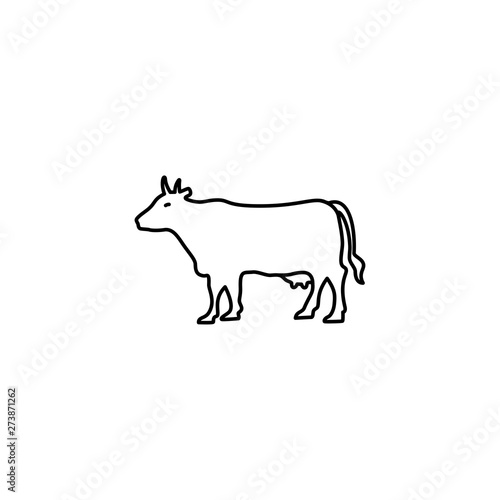 Cow Line Icon In Flat Style Vector Icon. Domestic Animals Black Icon Vector Illustration
