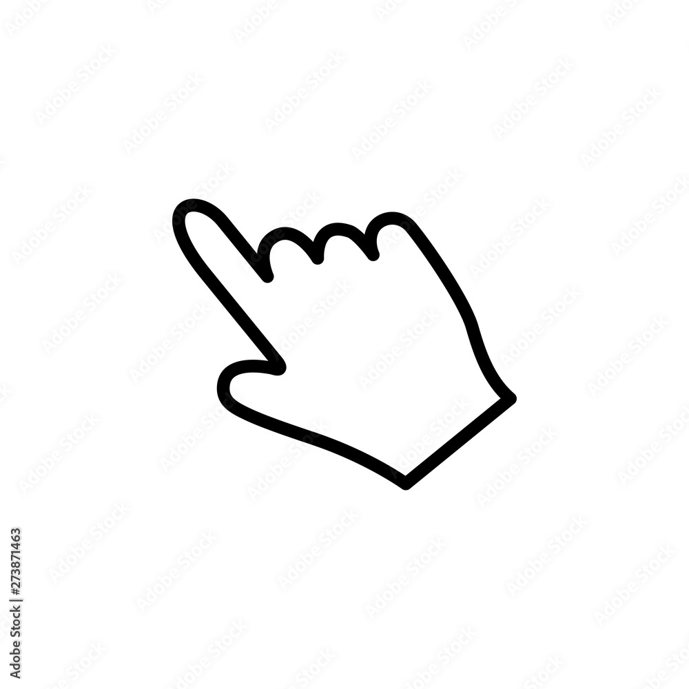 Hand Line Icon In Flat Style Vector For App, UI, Websites. Black Icon Vector Illustration Hand Line Icon In Flat Style Vector For App, UI, Websites. Black Icon Vector Illustration