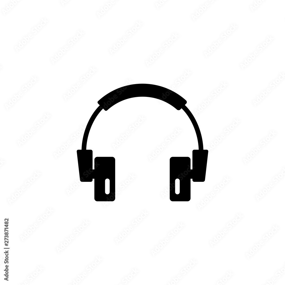 Headphone Icon In Flat Style Vector For App, UI, Websites. Black Icon Vector Illustration Headphone Icon In Flat Style Vector For App, UI, Websites. Black Icon Vector Illustration