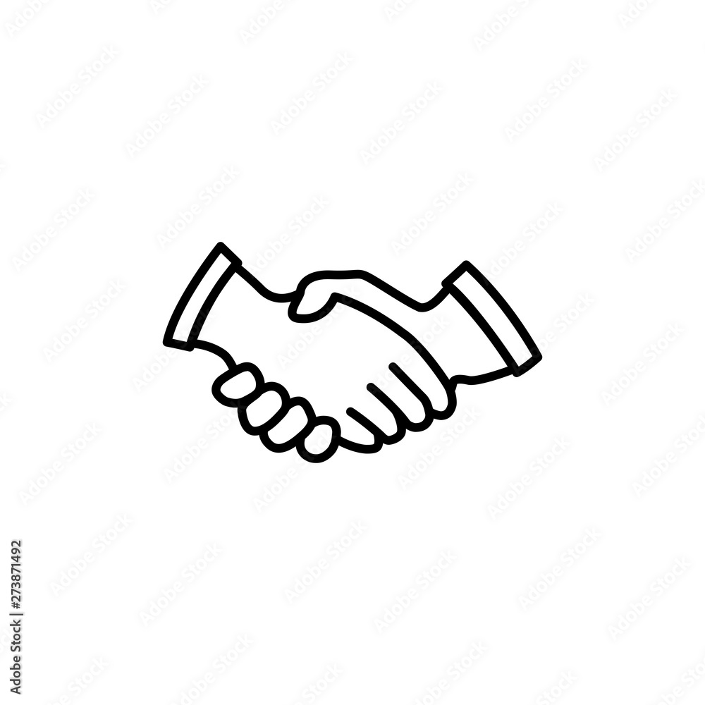 Handshake Line Icon In Flat Style Vector For App, UI, Websites. Black Icon Vector Illustration Handshake Line Icon In Flat Style Vector For App, UI, Websites. Black Icon Vector Illustration