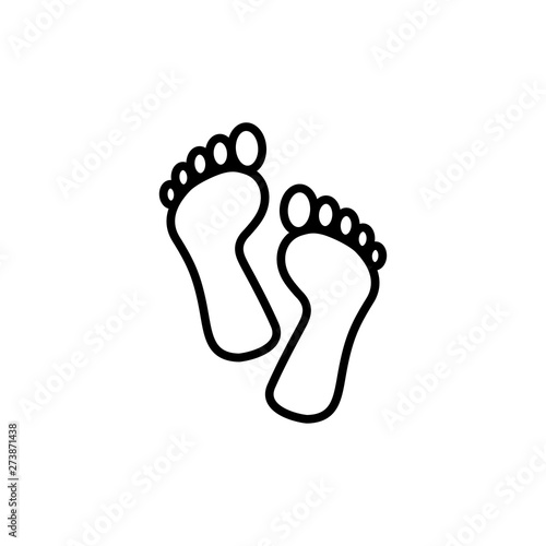 Footprint Icon In Flat Style Vector For App, UI, Websites. Black Icon Vector Illustration