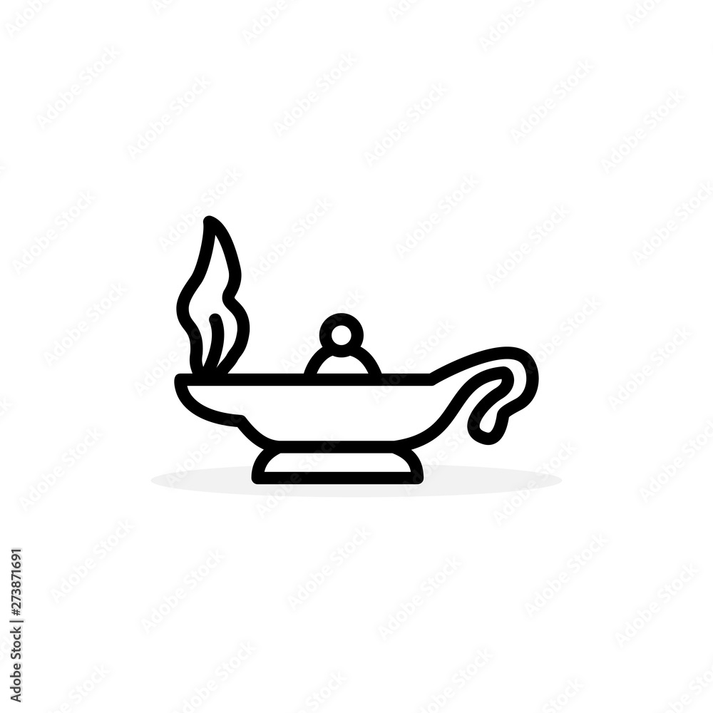 Magic Oil Lamp Line Icon In Flat Style Vector For App, UI, Websites. Black Icon Vector Illustration Magic Oil Lamp Line Icon In Flat Style Vector For App, UI, Websites. Black Icon Vector Illustration