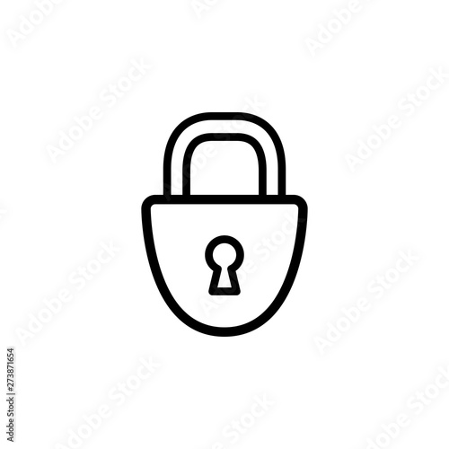 Lock Line Icon In Flat Style Vector For App, UI, Websites. Black Icon Vector Illustration