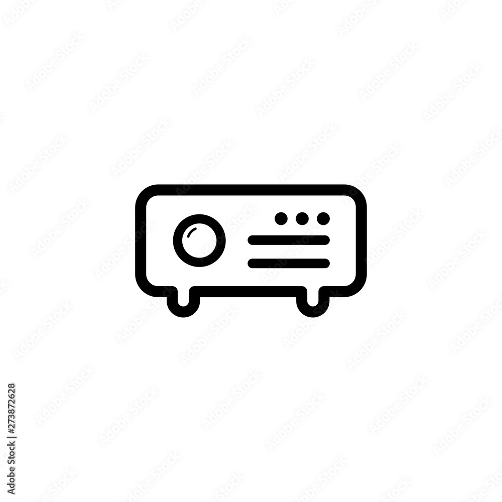 Projector Line Icon In Flat Style Vector For Apps, UI, Websites. Black Icon Vector Illustration Projector Line Icon In Flat Style Vector For Apps, UI, Websites. Black Icon Vector Illustration