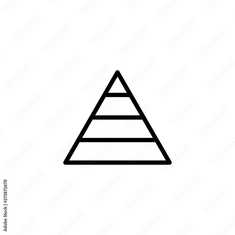 Pyramid Line Icon In Flat Style Vector For Apps, UI, Websites. Black Icon Vector Illustration
