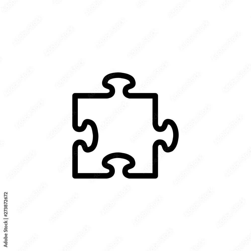 Puzzle Line Icon In Flat Style Vector For Apps, UI, Websites. Black Icon Vector Illustration Puzzle Line Icon In Flat Style Vector For Apps, UI, Websites. Black Icon Vector Illustration