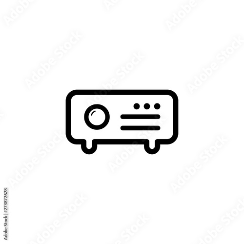Projector Line Icon In Flat Style Vector For Apps, UI, Websites. Black Icon Vector Illustration