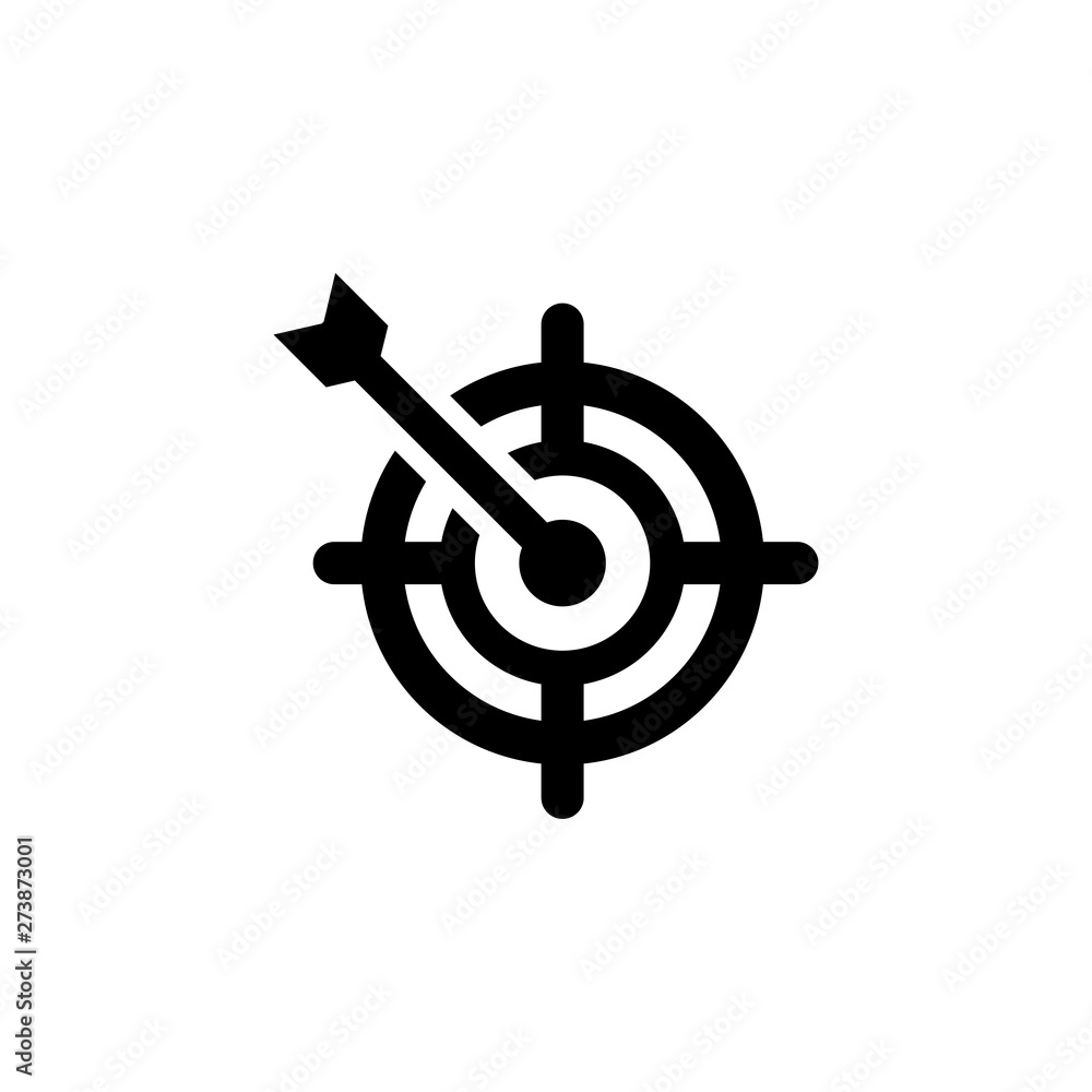 Target Icon In Flat Style Vector For Apps, UI, Websites. Black Icon Vector Illustration Target Icon In Flat Style Vector For Apps, UI, Websites. Black Icon Vector Illustration