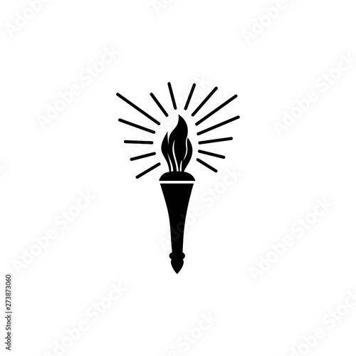 Torch Icon In Flat Style Vector For Apps, UI, Websites. Black Icon Vector Illustration