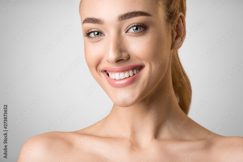Facial Treatment. Beautiful Woman with Clean Fresh Skin Facial Treatment. Beautiful Woman with Clean Fresh Skin