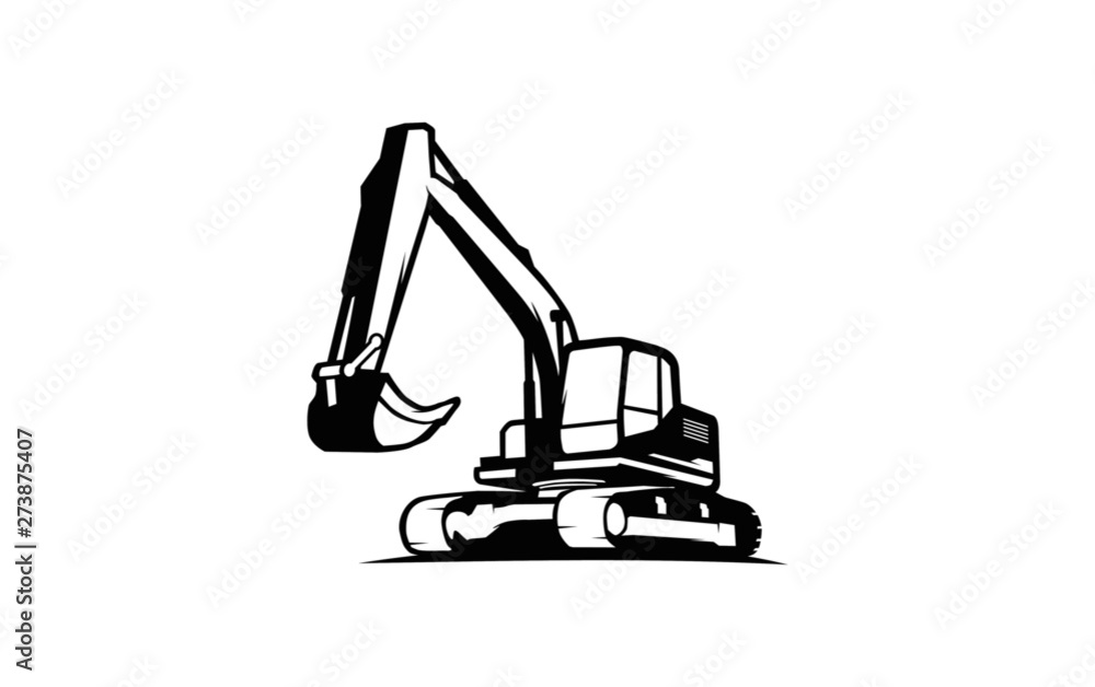 Excavator logo template vector. Heavy equipment logo vector for construction company. Creative excavator illustration for logo template. Excavator logo template vector. Heavy equipment logo vector for construction company. Creative excavator illustration for logo template.