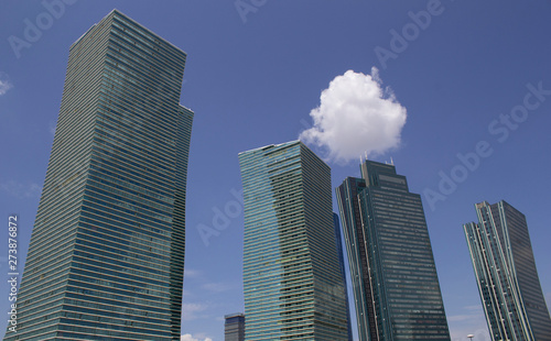 Beautiful tall buildings against the blue sky