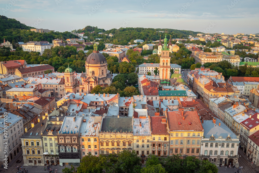 Lviv - Amazing city center sunset view, Western Ukraine