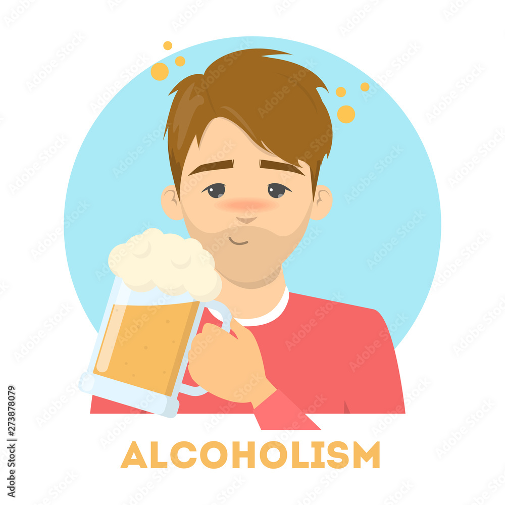 Drunk man with an alcohol addiction holding a cup Drunk man with an alcohol addiction holding a cup